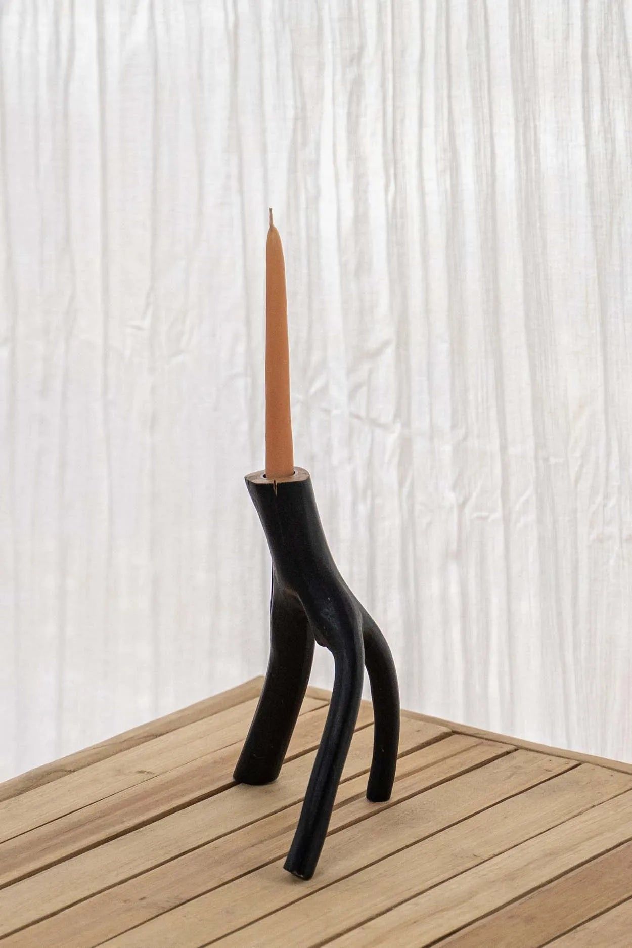 Bazarbizar-The Triple Twig Candle Holder - Black