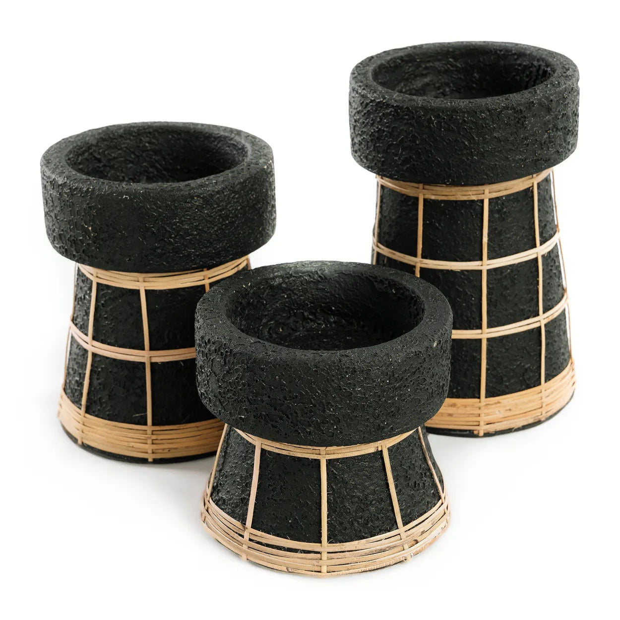 bazarbizar-The Serene Candle Holder - Black Natural - S