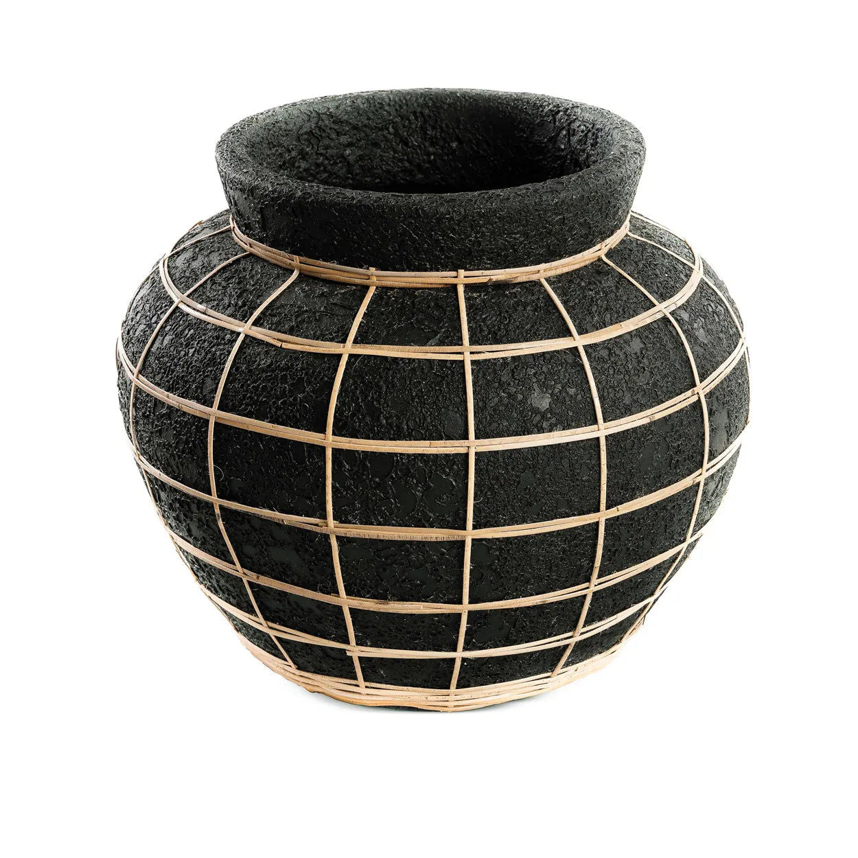 Bazarbizar-The Belly Vase - Black Natural - L