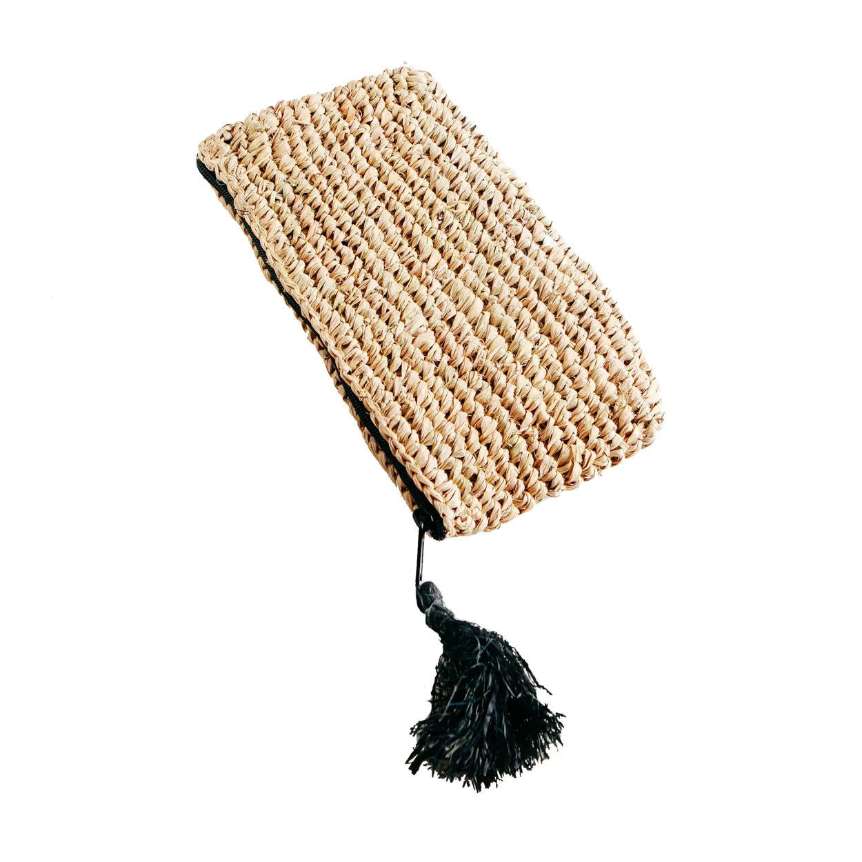 Bazarbizar-The Raffia Clutch - Natural Black - S