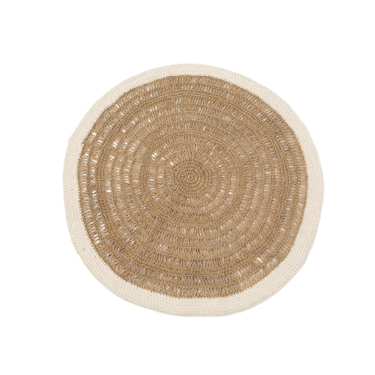 Bazarbizar- The Seagrass & Cotton Round Carpet - Natural White - 100