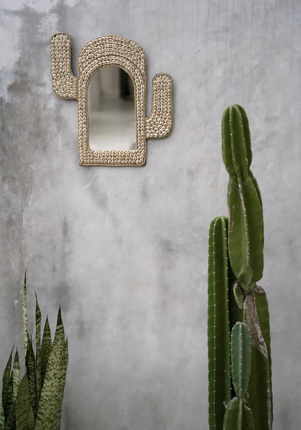 Bazarbizar-The Cactus Shell Mirror - White