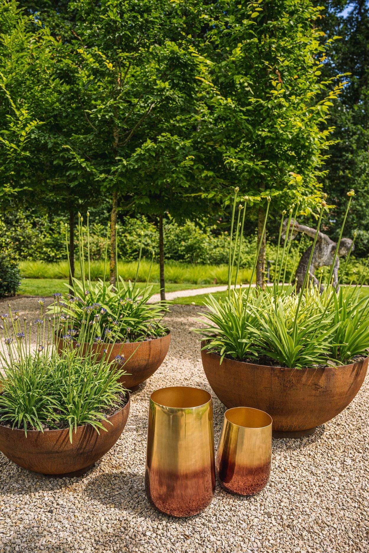 Bazarbizar-The Two Tone Brass Planter - Brass - L