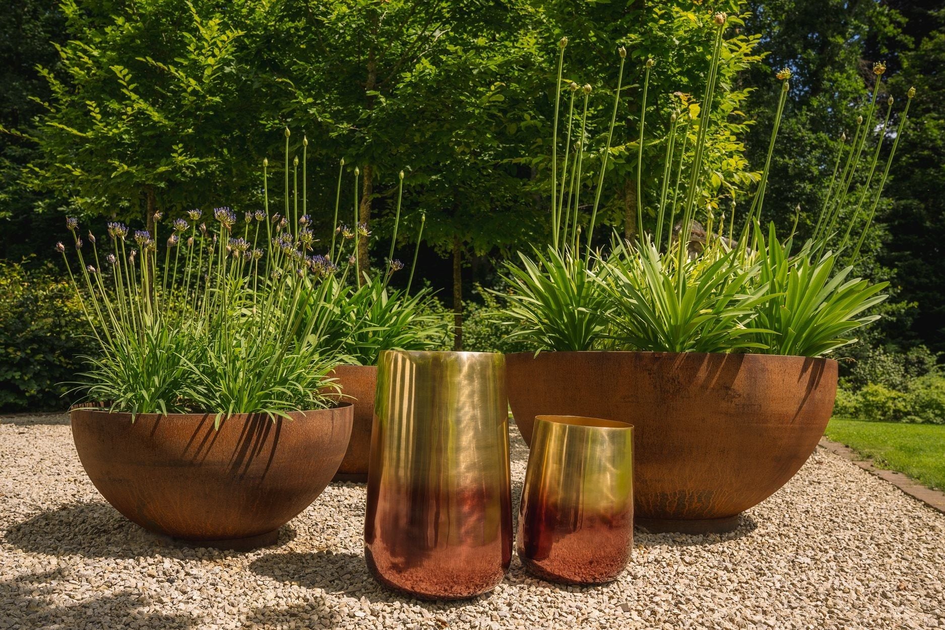 Bazarbizar-The Two Tone Brass Planter - Brass - L