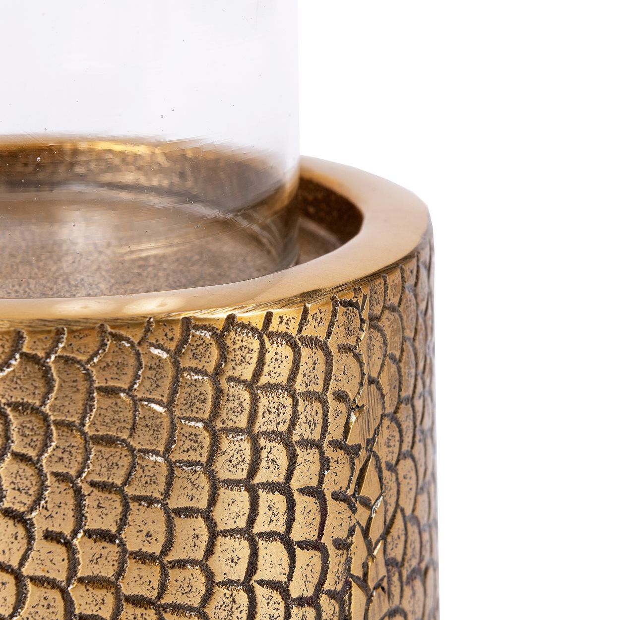 Bazarbizar-The Croco Candle Holder with Glass - Brass - L