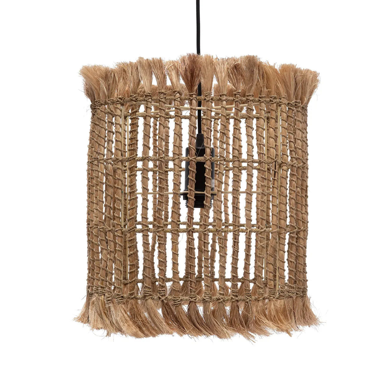 Bazarbizar- The Abaca Bird Cage Pendant - Natural - M