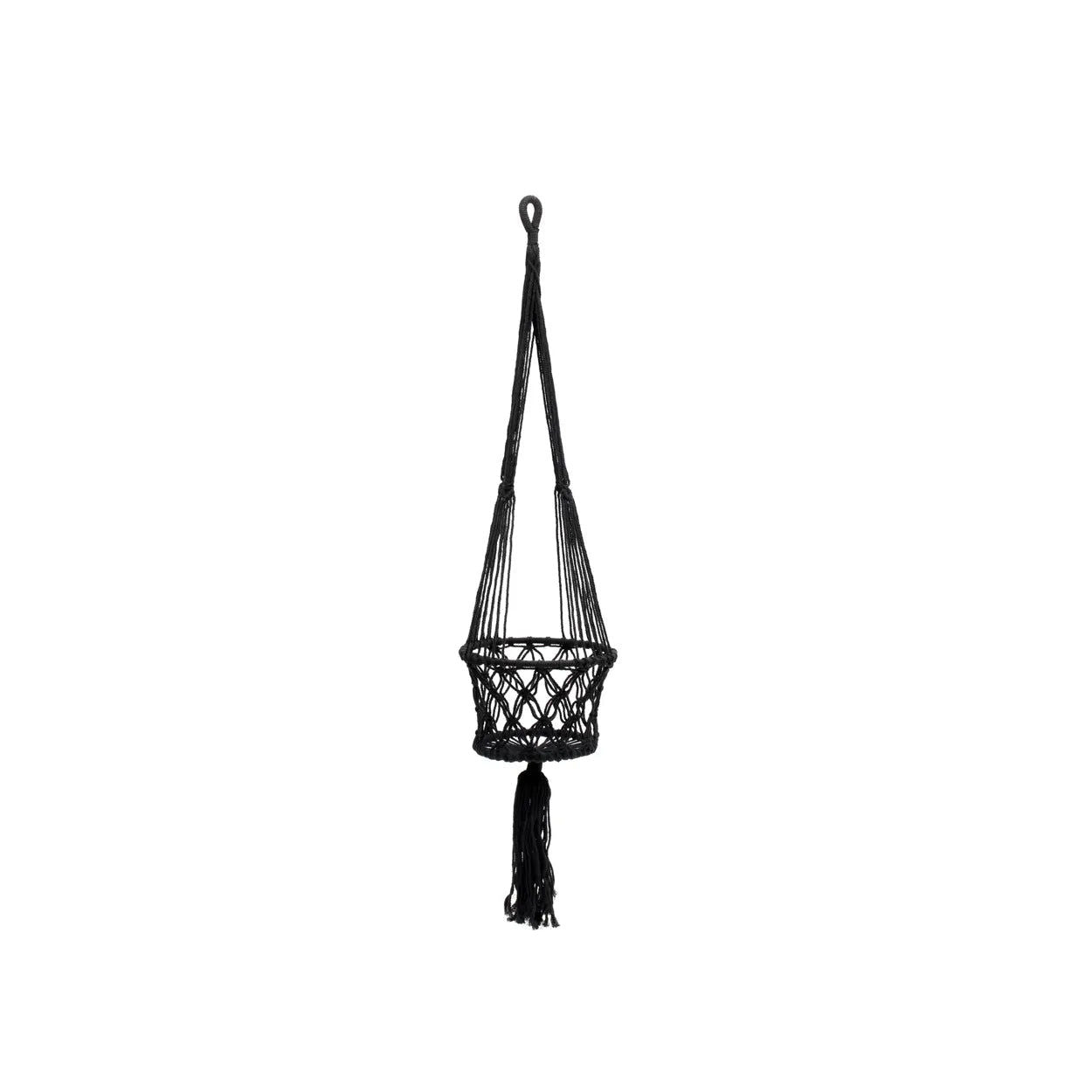 Bazarbizar-The Macrame Plant Holder - Black - S