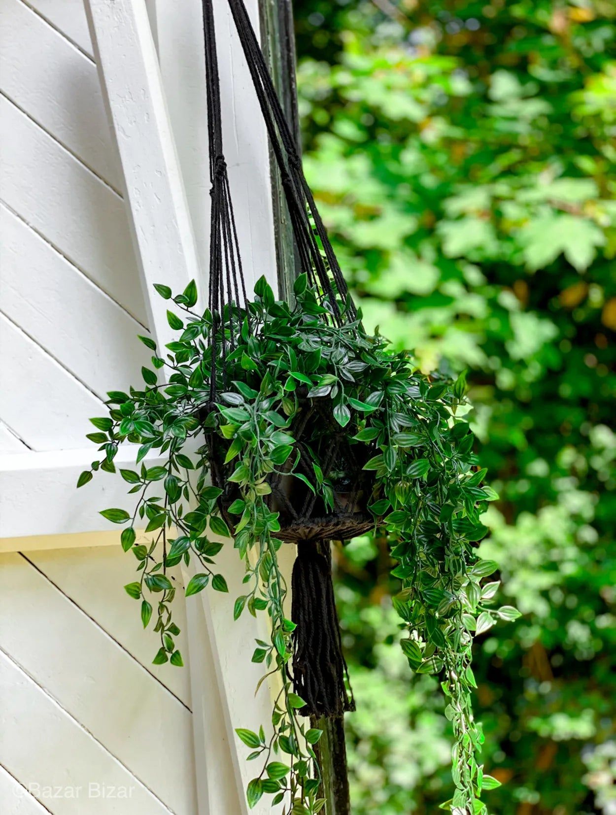 Bazarbizar-The Macrame Plant Holder - Black - S