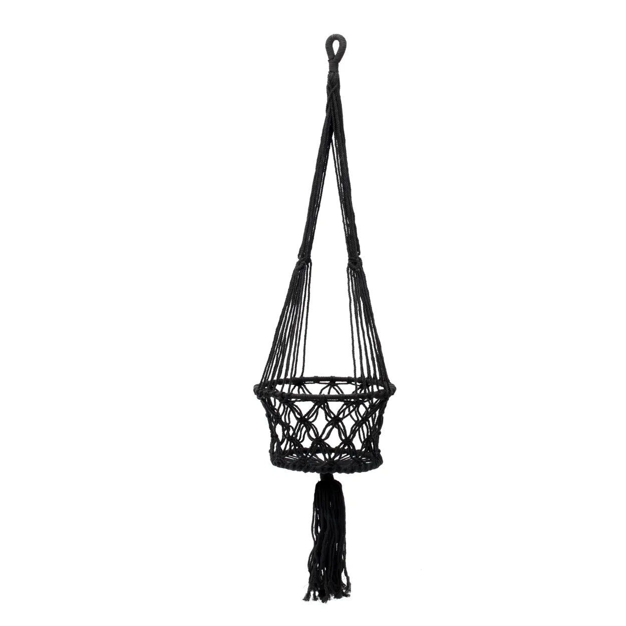 Bazarbizar-The Macrame Plant Holder - Black - L