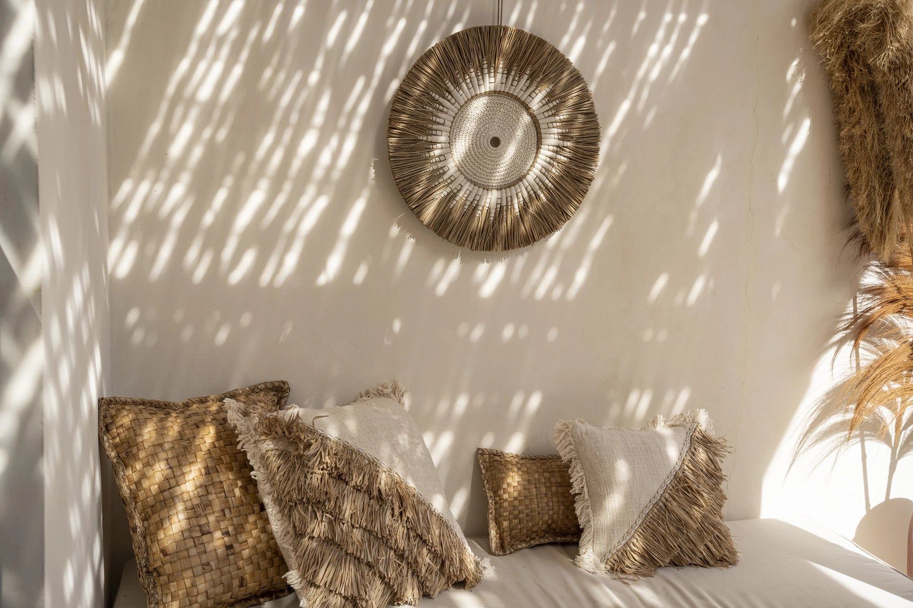 Bazarbizar-The Raffia Macramé Wall Deco - White Natural