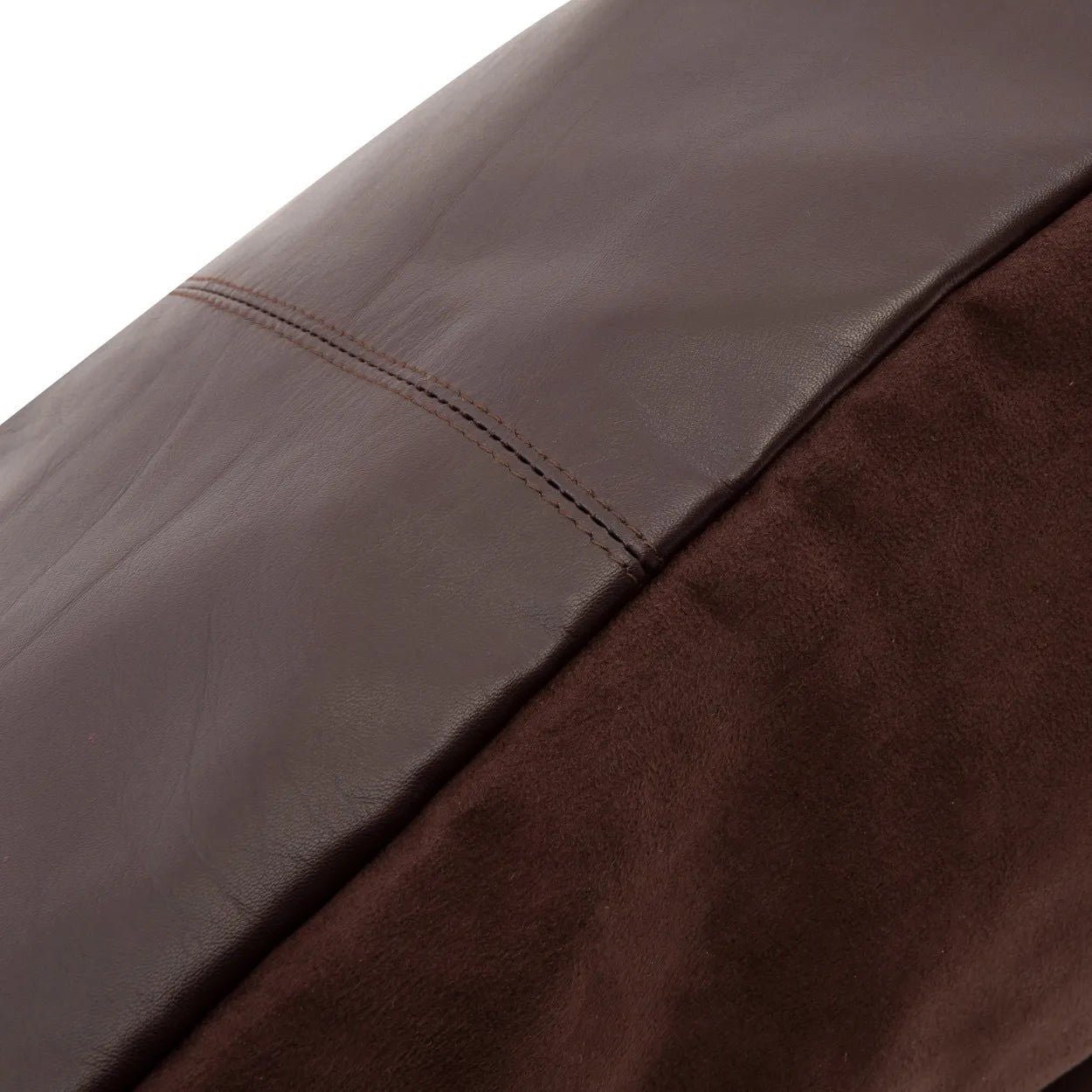 Bazarbizar-The Four Panel Leather Cushion Cover - Choco - 60x60