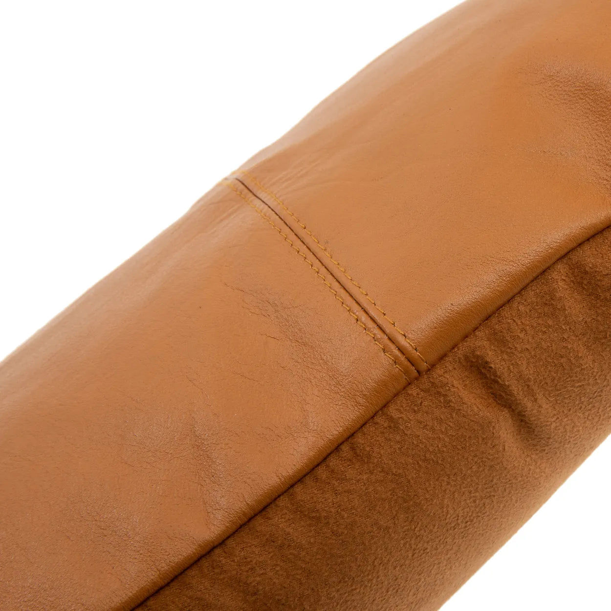 Bazarbizar-The Six Panel Leather Cushion Cover - Camel - 30x50