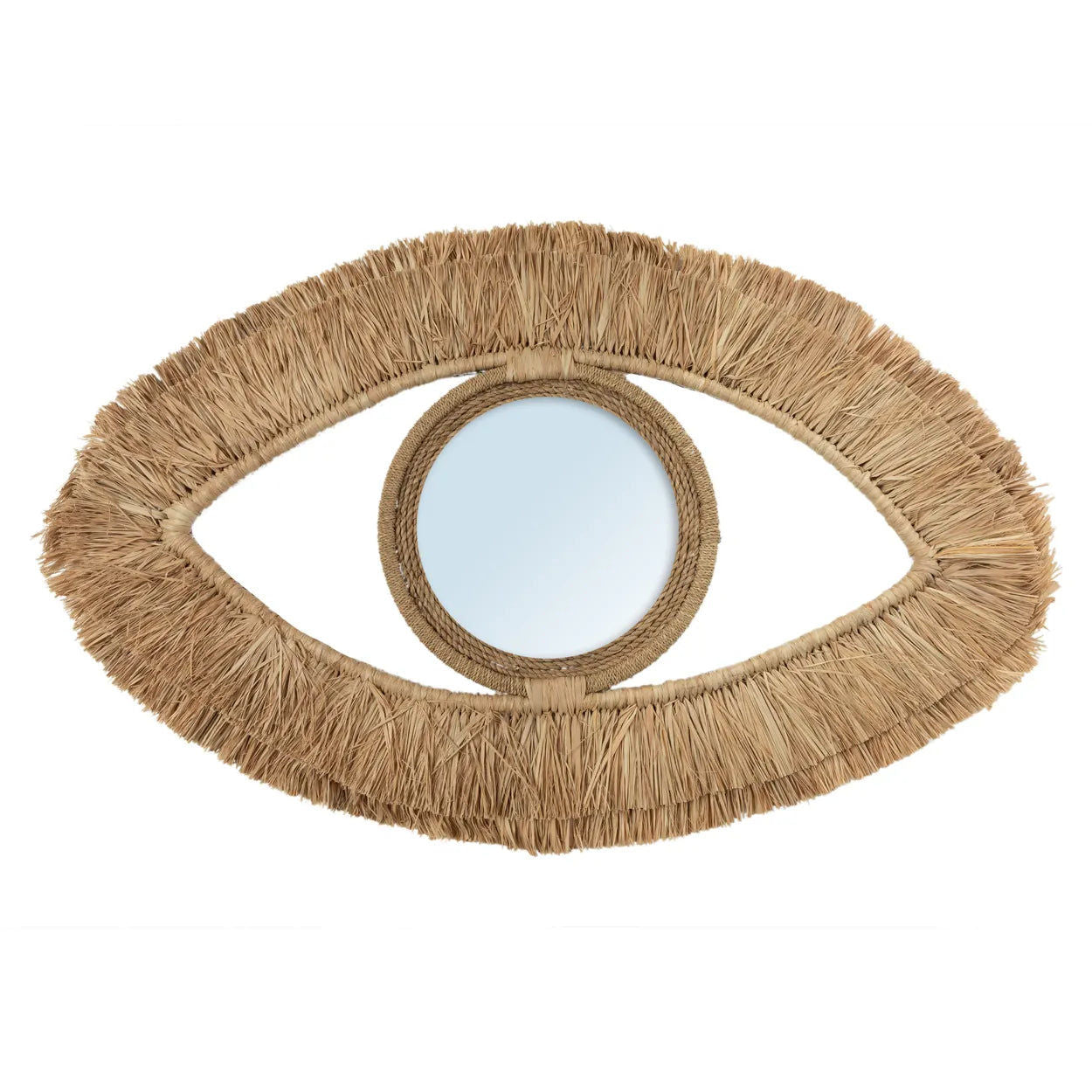 Bazarbizar-The Raffia Eye Mirror - Natural - M