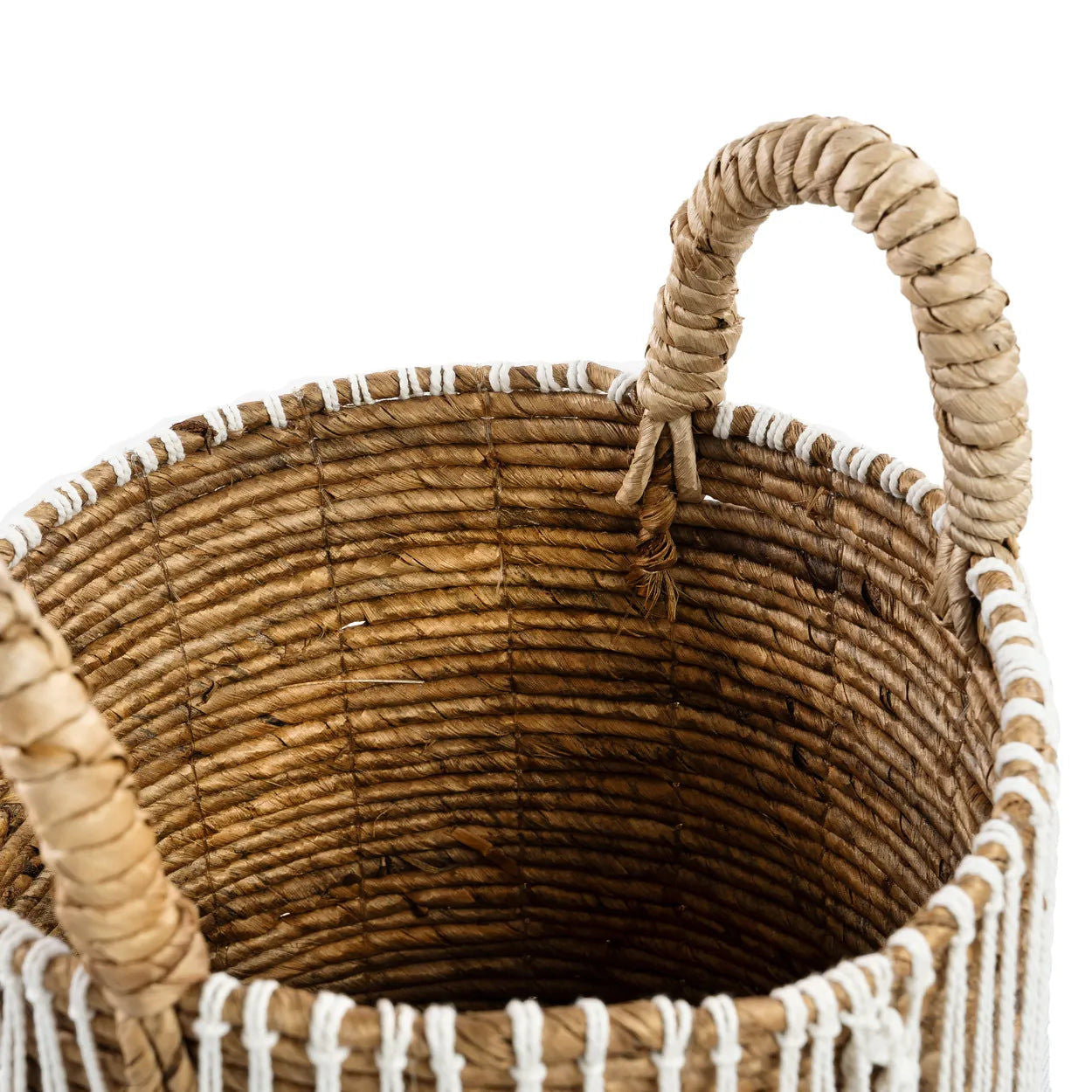 Bazarbizar-The Straight Stitched Macrame Basket - Natural White - S