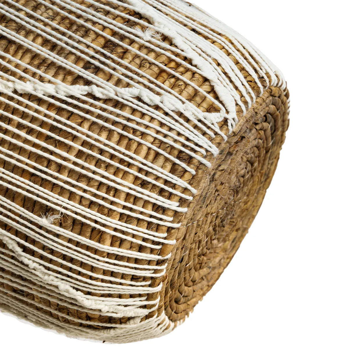 Bazarbizar-The Straight Stitched Macrame Basket - Natural White - S