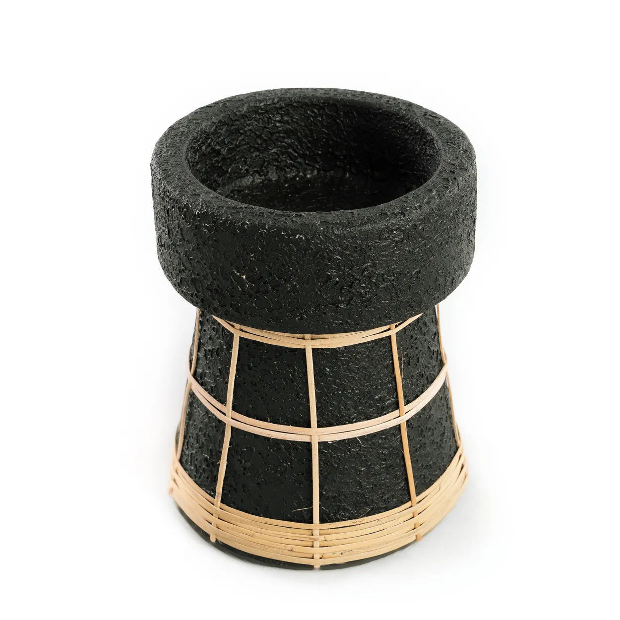 Bazarbizar-The Serene Candle Holder - Black Natural - M