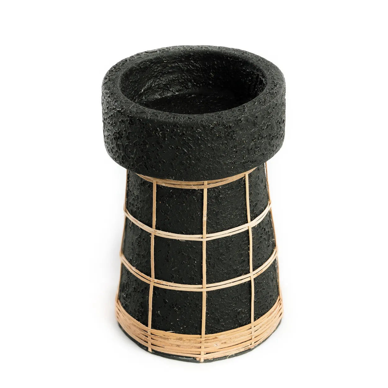 Bazarbizar-The Serene Candle Holder - Black Natural - L