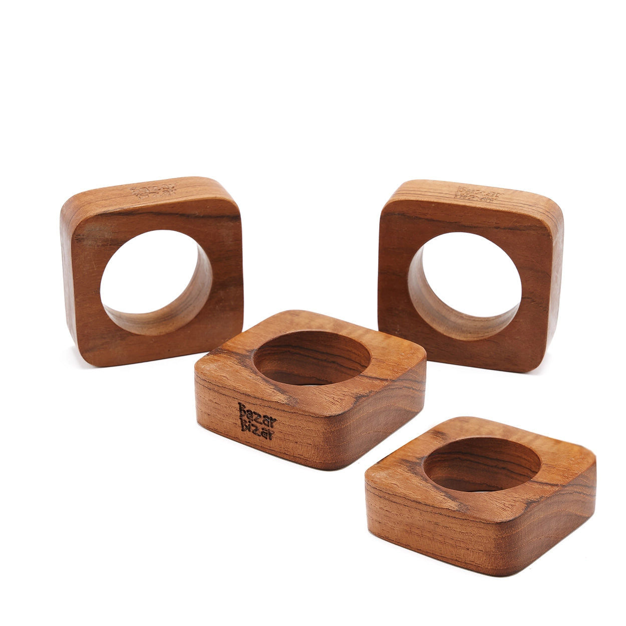 Bazarbizar-The Teak Root Napkin Rings - Set of 4