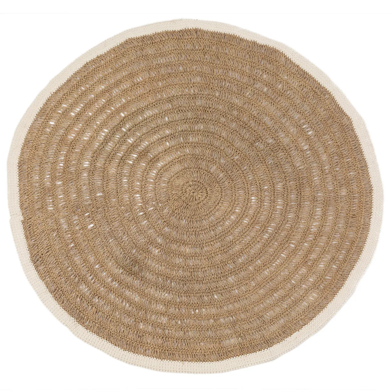 Bazarbizar- The Seagrass & Cotton Round Carpet - Natural White - 150