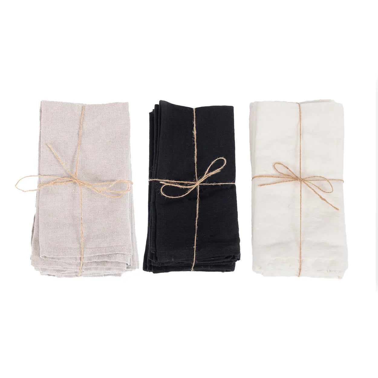 Bazarbizar-The Linen Napkin - White - Set of 4