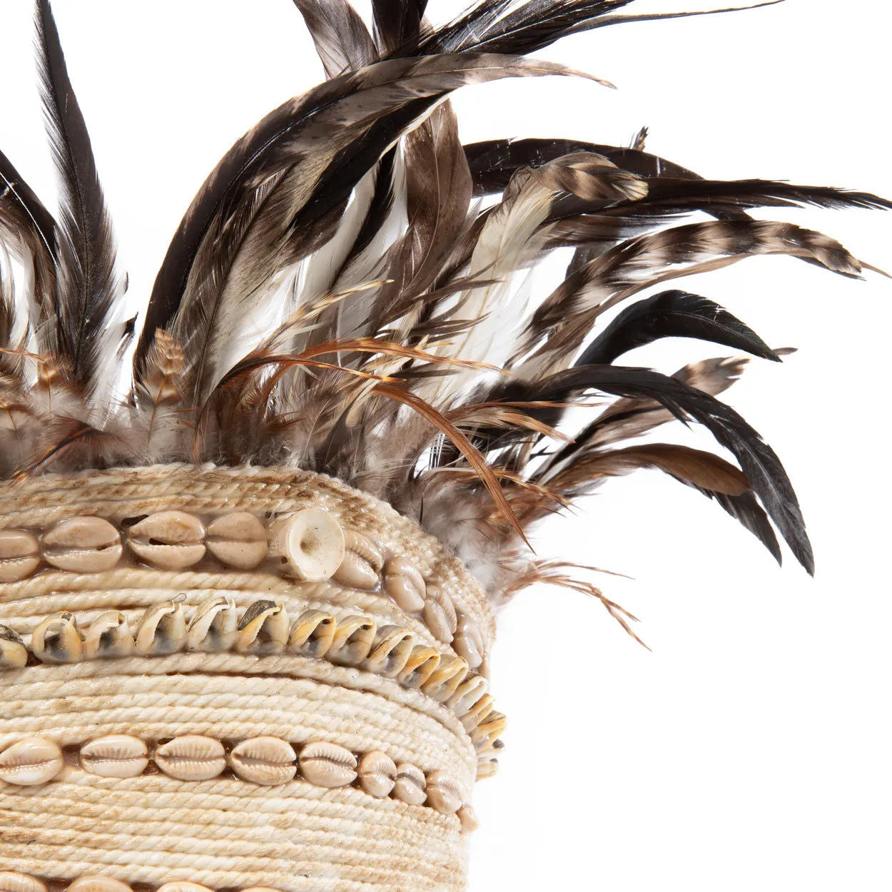 Bazarbizar-The Guinea Feather Hat on Stand - Natural Black