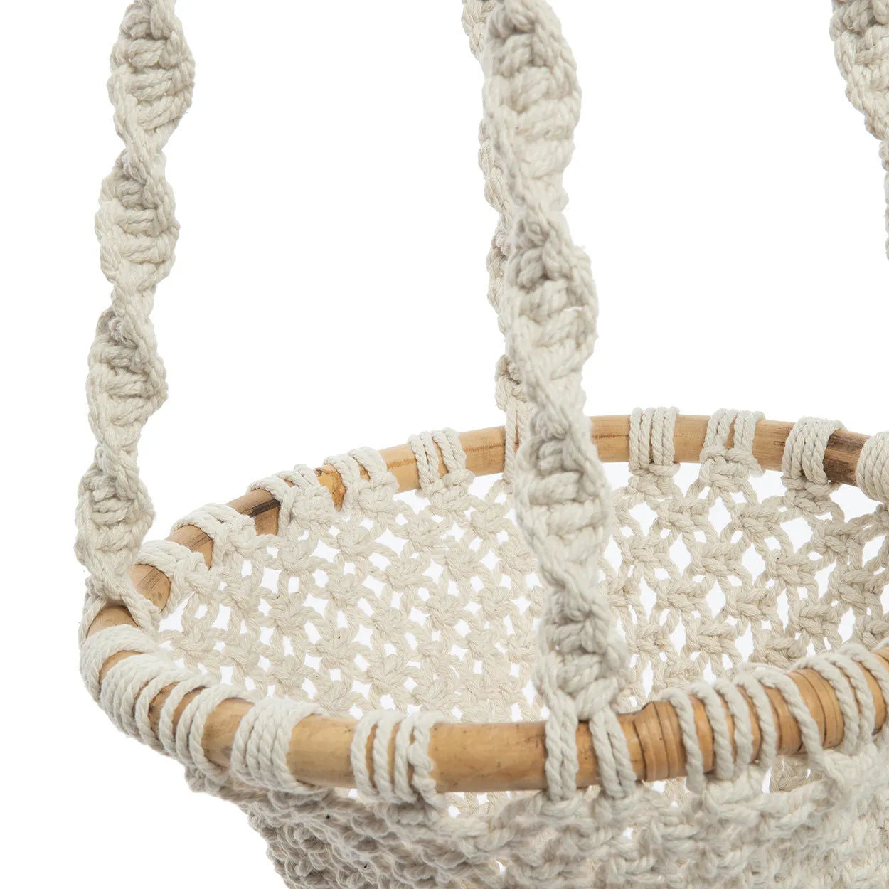 Bazarbizar- The Twisted Macramé Plant Holder - Natural White - L