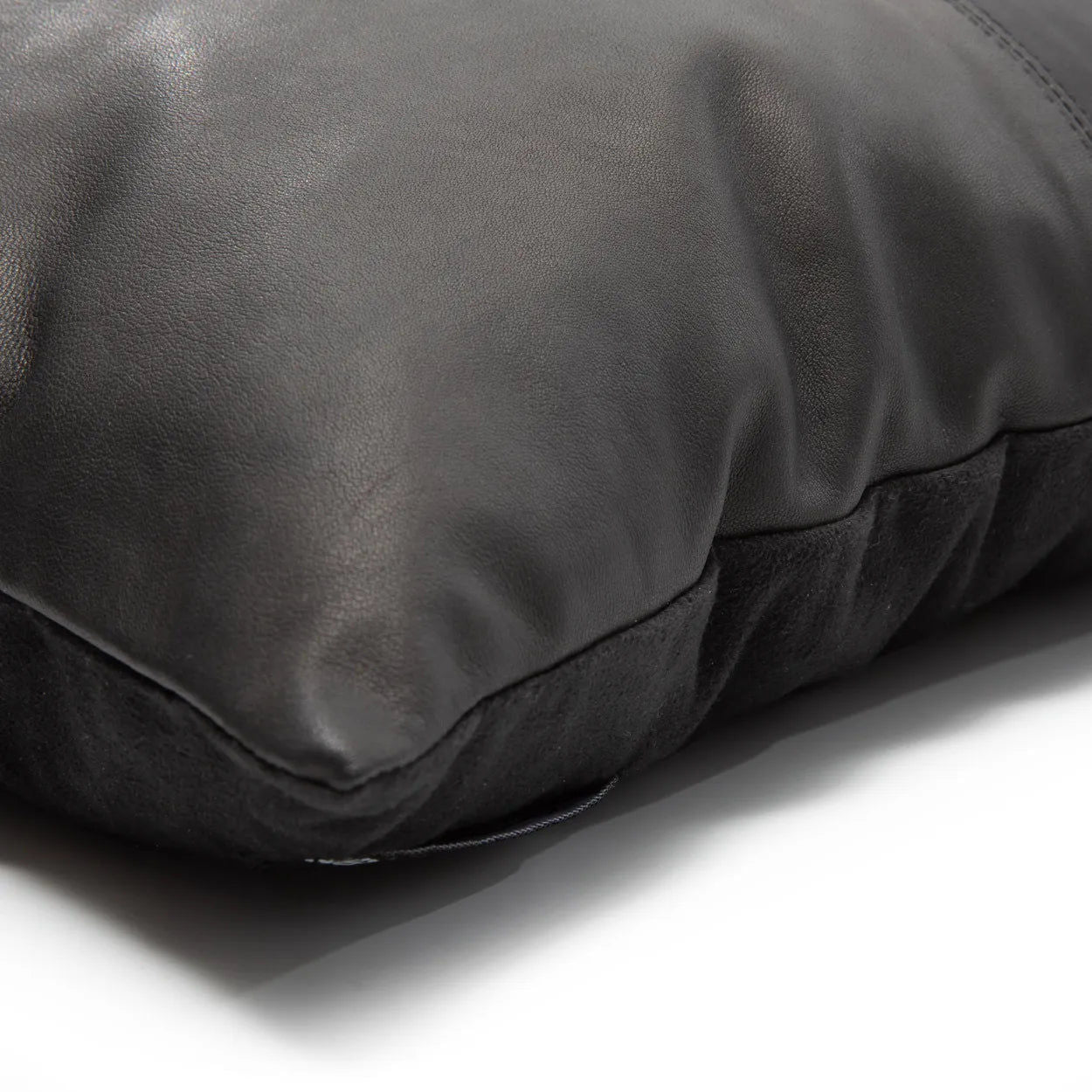 Bazarbizar-The Four Panel Leather Cushion Cover - Black - 40x40