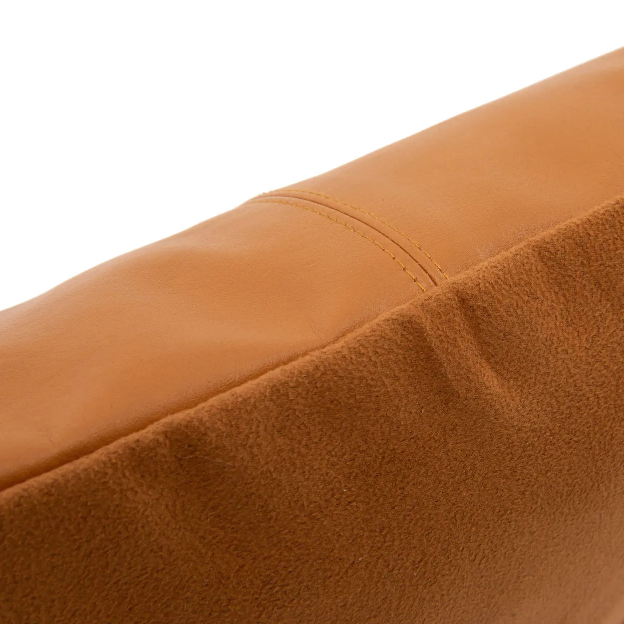 Bazarbizar-The Four Panel Leather Cushion Cover - Camel - 40x40