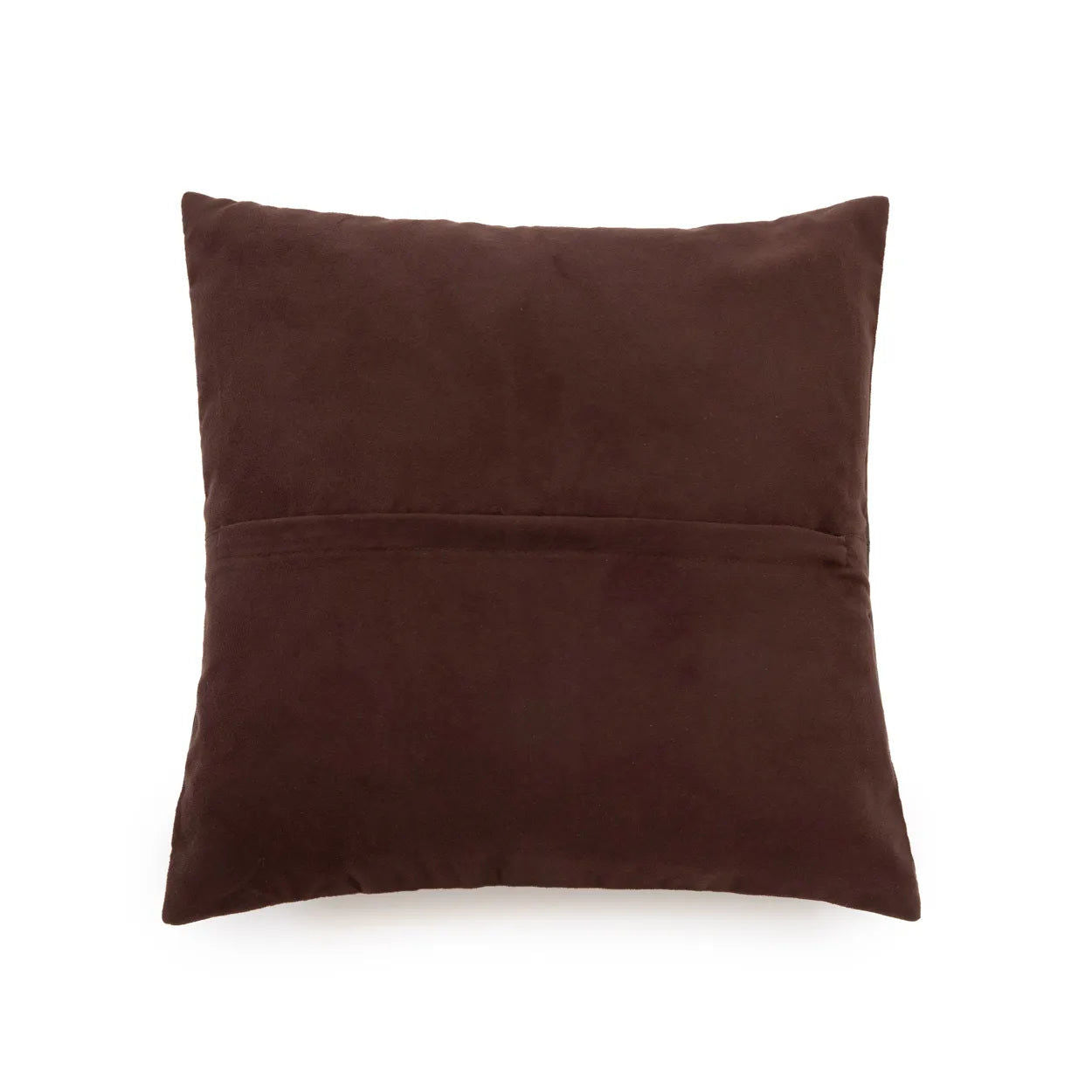 Bazarbizar- The Four Panel Leather Cushion Cover - Choco - 40x40