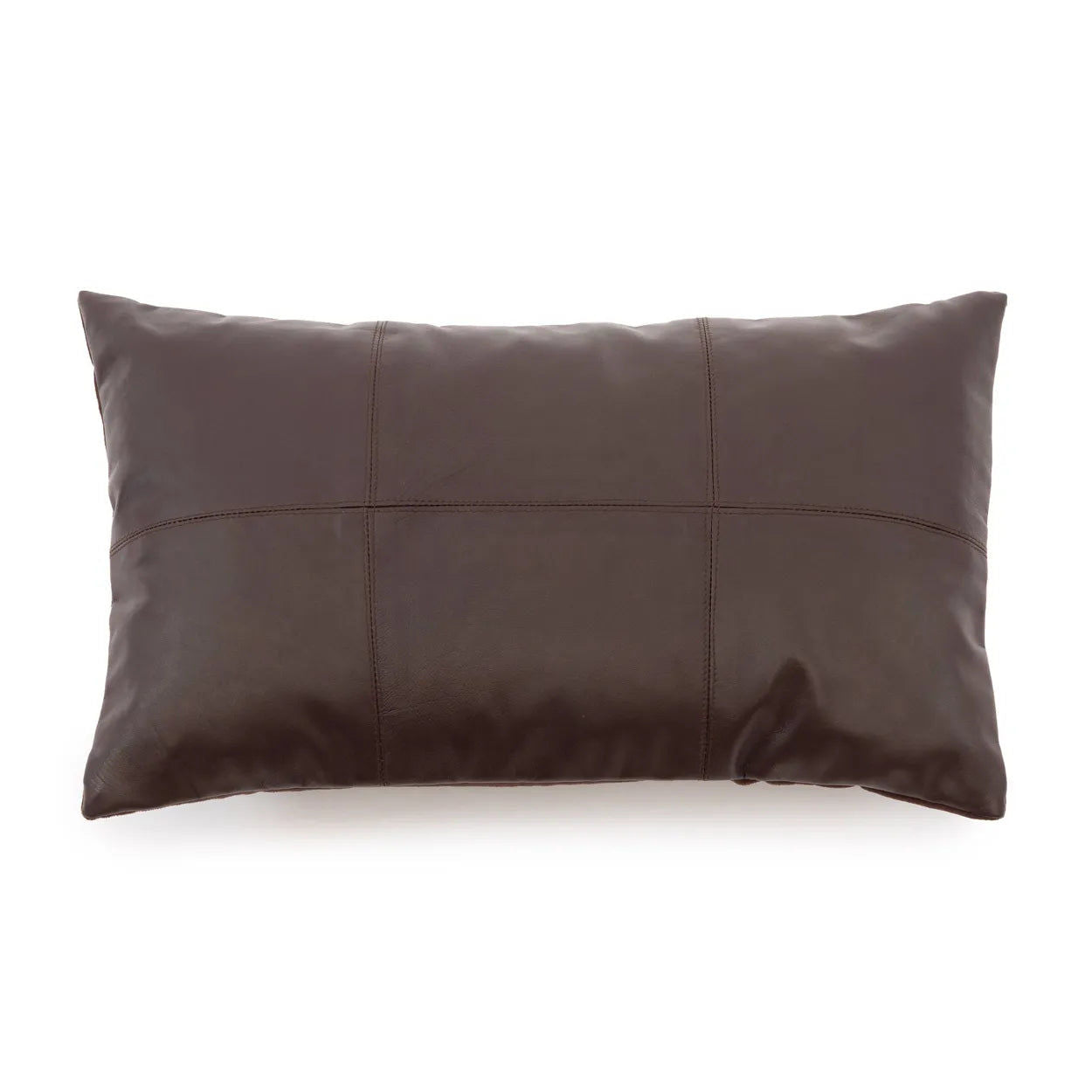 Bazarbizar- The Six Panel Leather Cushion Cover - Choco - 30x50