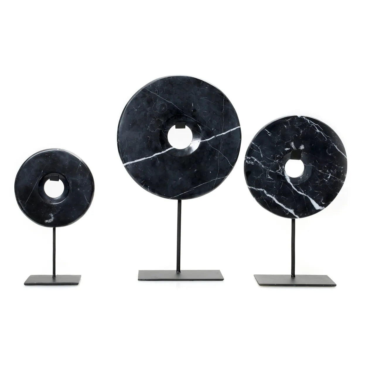 Bazarbizar-The Marble Disc on Stand - Black - L