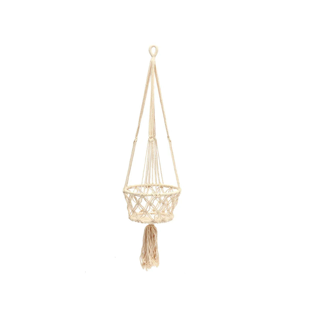 Bazarbizar-The Macrame Plant Holder - White - M