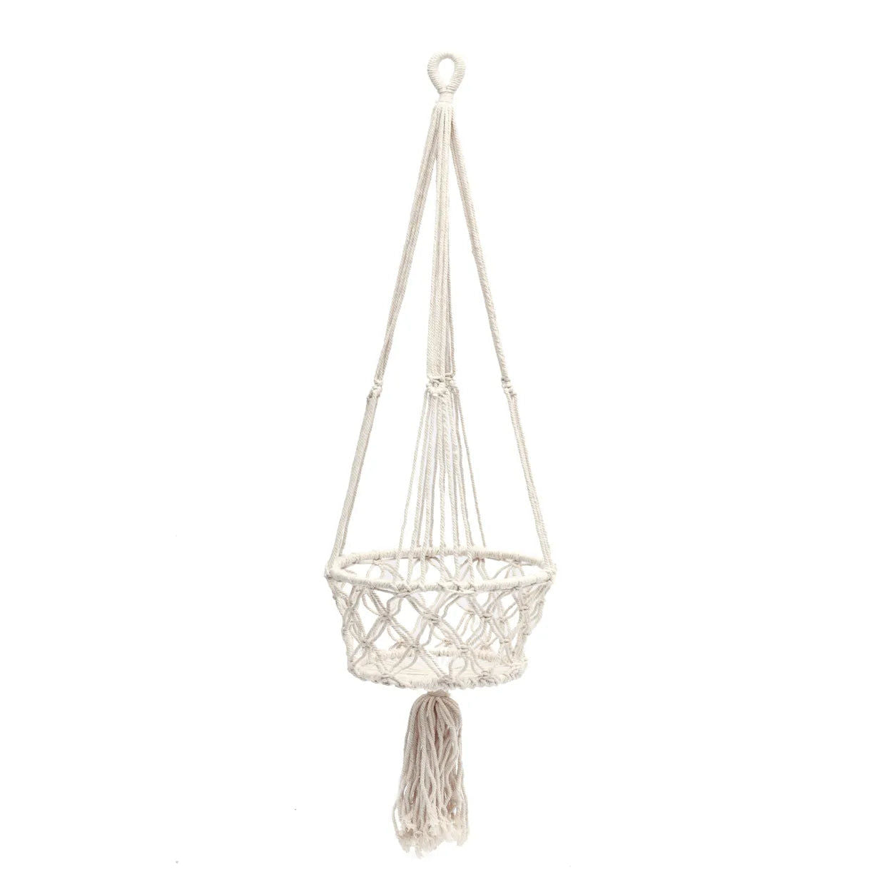 Bazarbizar-The Macrame Plant Holder - White - L