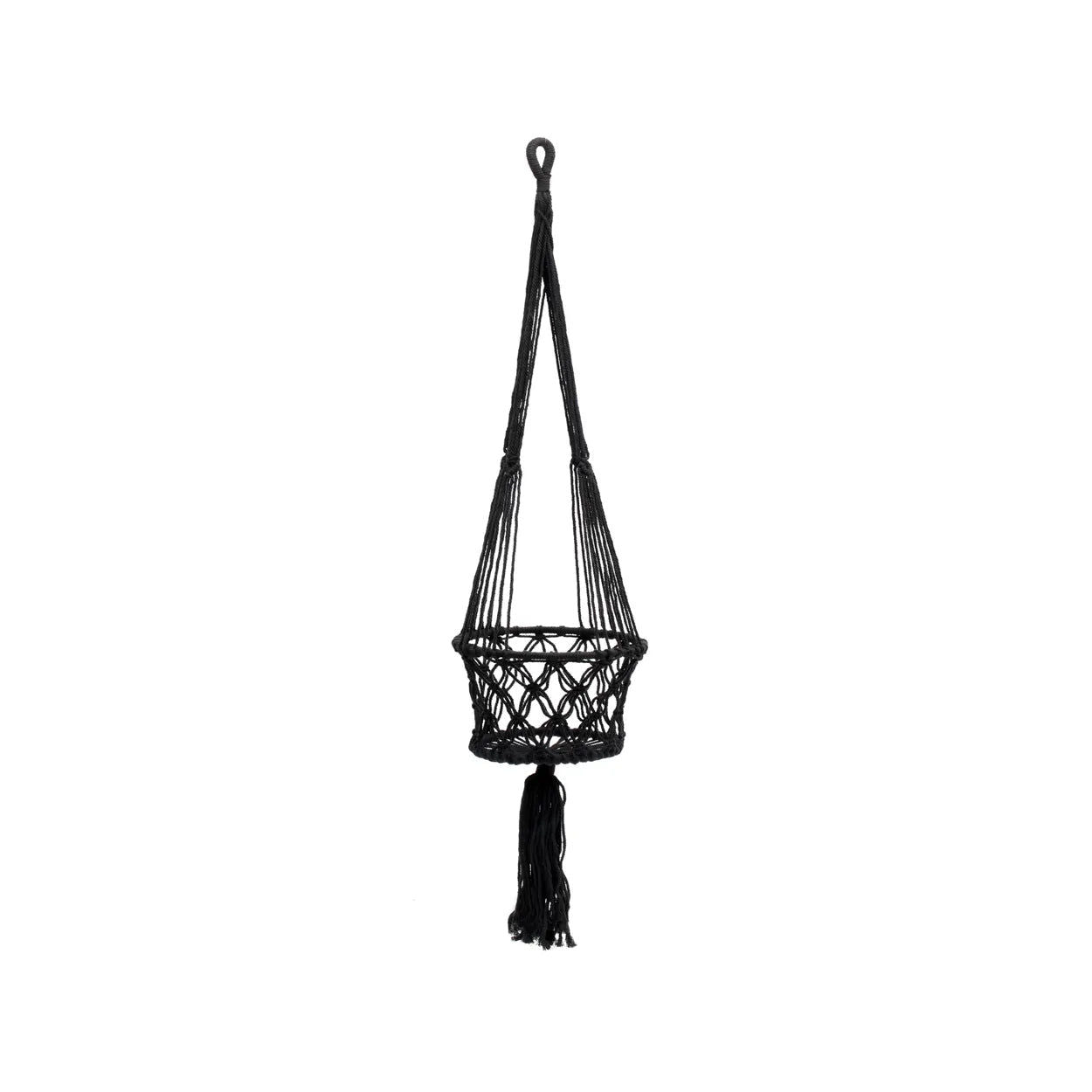 Bazarbizar-The Macrame Plant Holder - Black - M