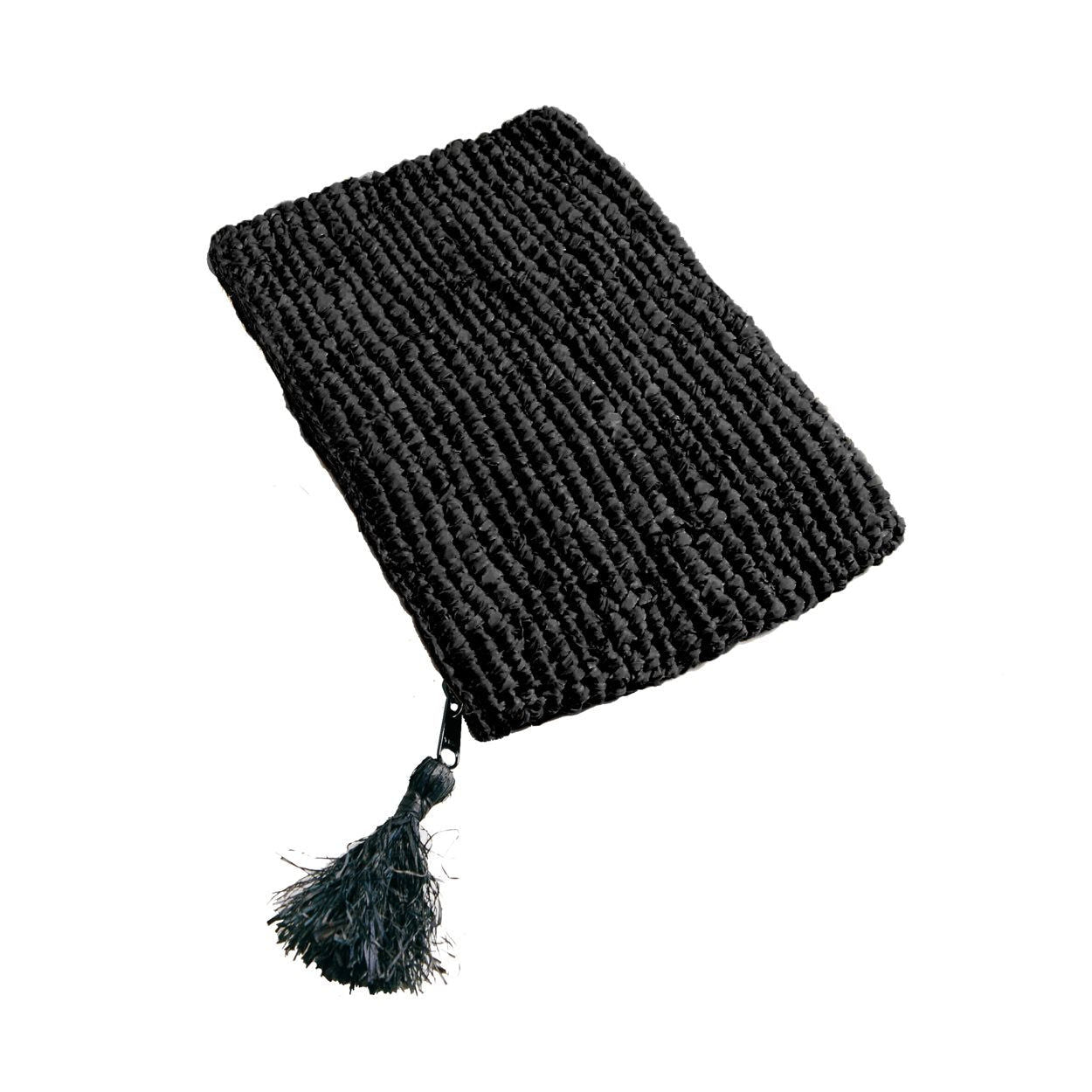 Bazarbizar-The Raffia Clutch - Black - L