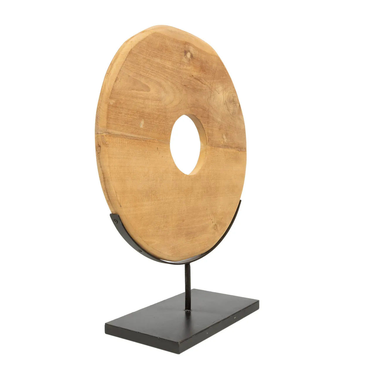 Bazarbizar-The Teak Disc on Stand - L