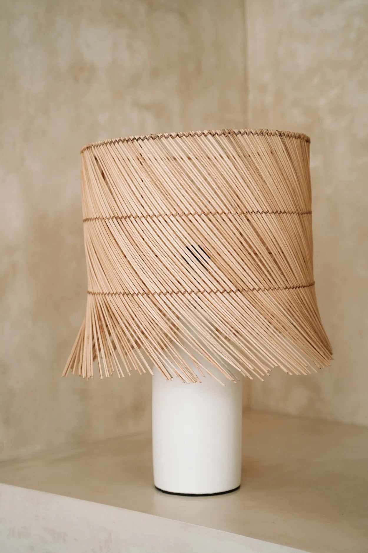 Bazarbizar-The Rattan Table Lamp - White Natural