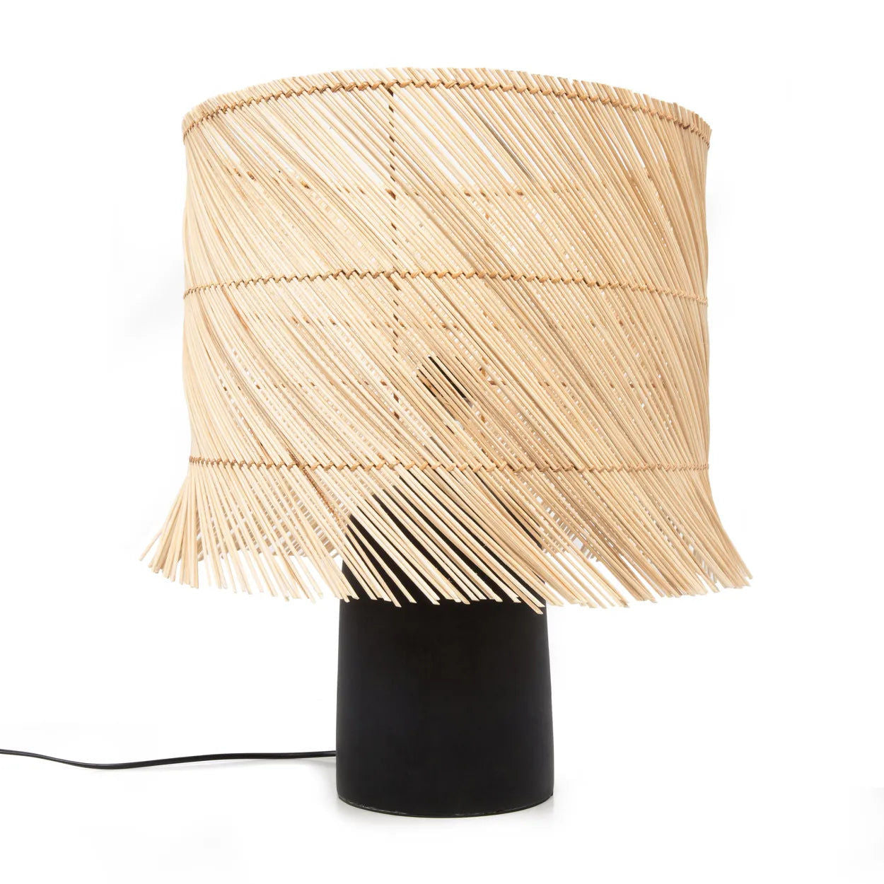 Bazarbizar-The Rattan Table Lamp - Black Natural