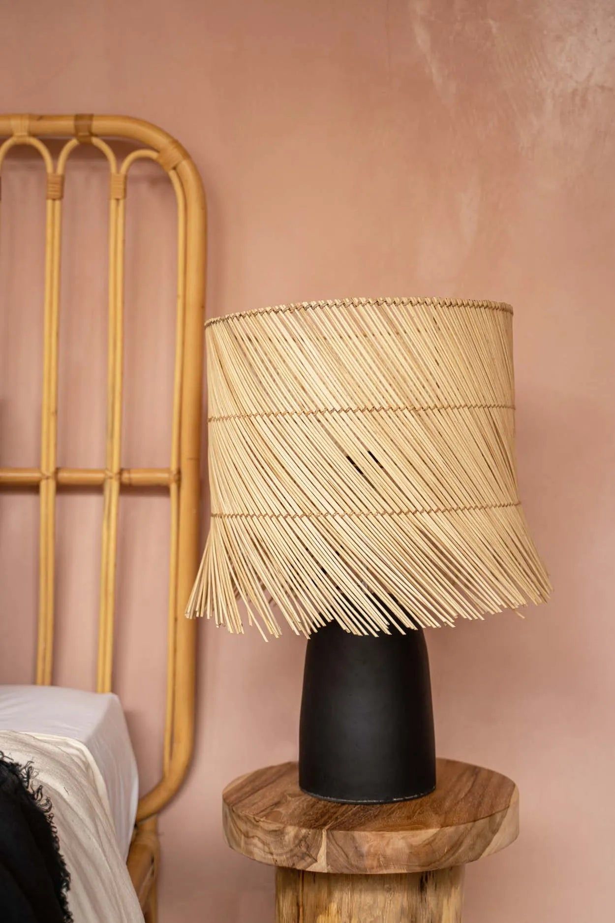 Bazarbizar-The Rattan Table Lamp - Black Natural