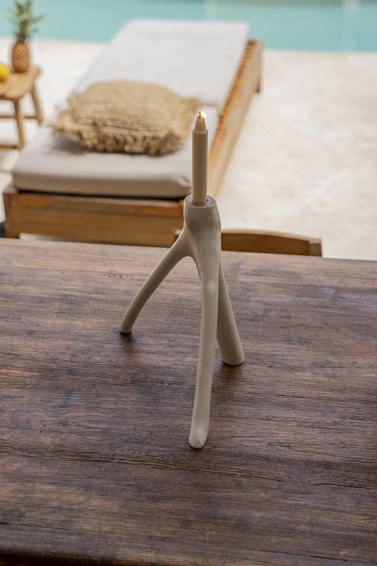 Bazarbizar-The Triple Twig Candle Holder - White