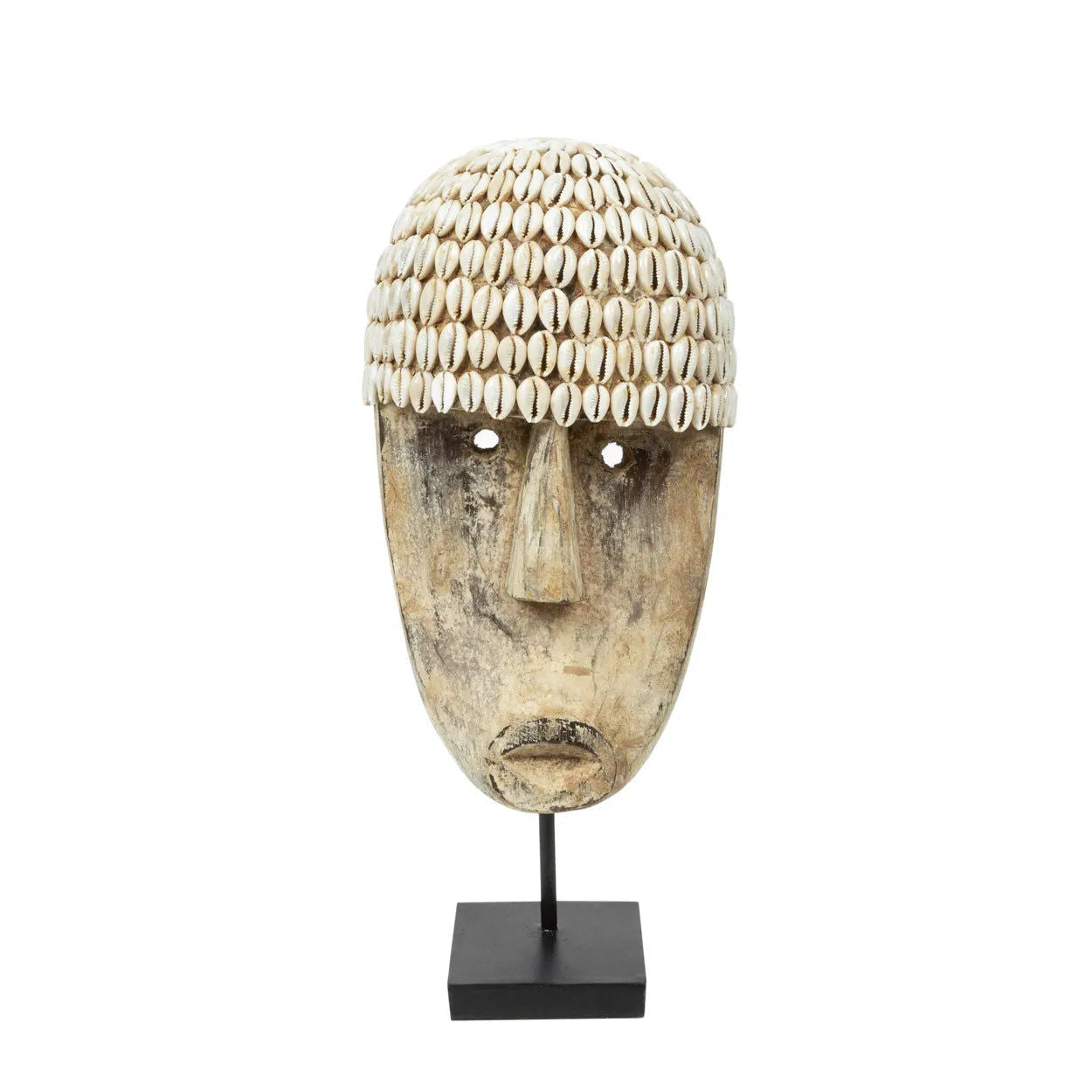 Bazarbizar-The Cowrie Mask on Stand - Medium