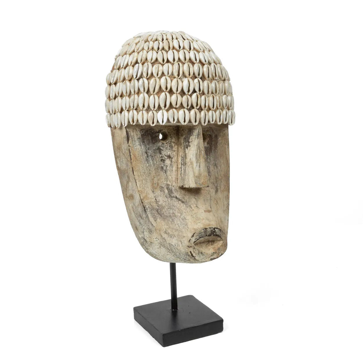 Bazarbizar-The Cowrie Mask on Stand - Medium