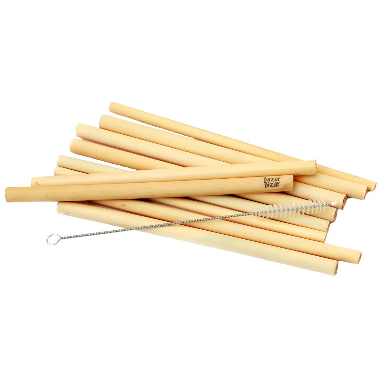 Bazarbizar-The Bamboo Straws - Set of 10 With Cleaning Brush