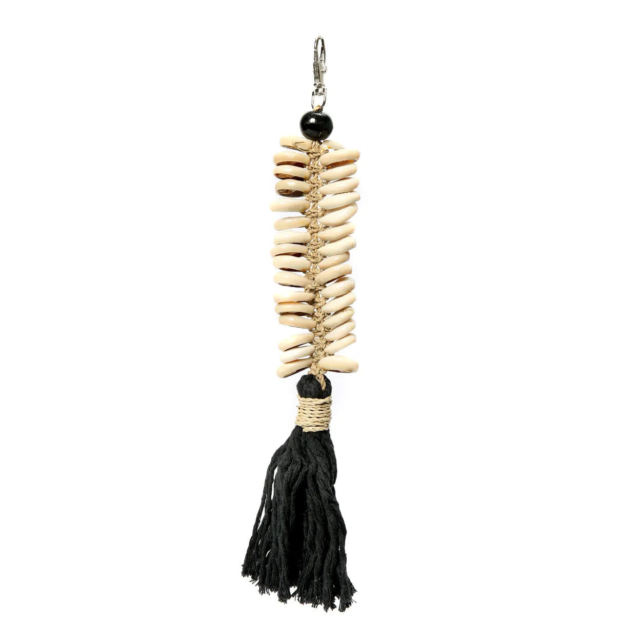 Bazarbizar-The Macrame Fishbone Keychain - Black