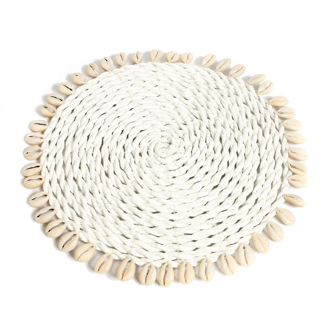 Bazarbizar-The Seagrass Shell Pan Coaster - White