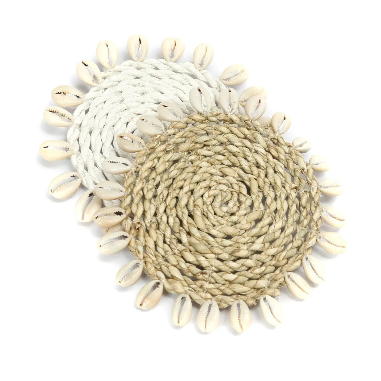 Bazarbizar-The Seagrass Shell Coaster - White