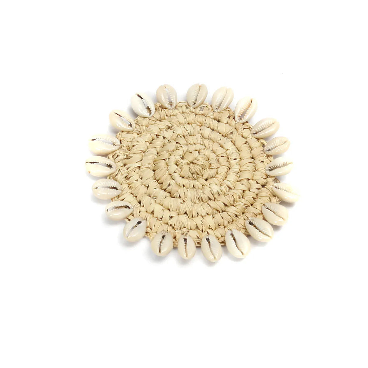 Bazarbizar-The Raffia Shell Coaster - Natural