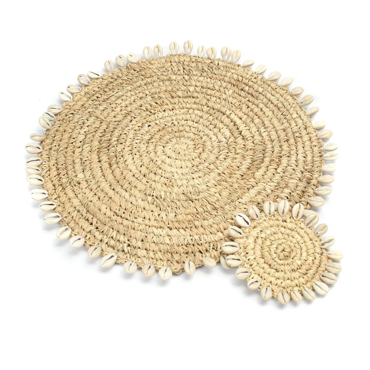 Bazarbizar-The Raffia Shell Coaster - Natural