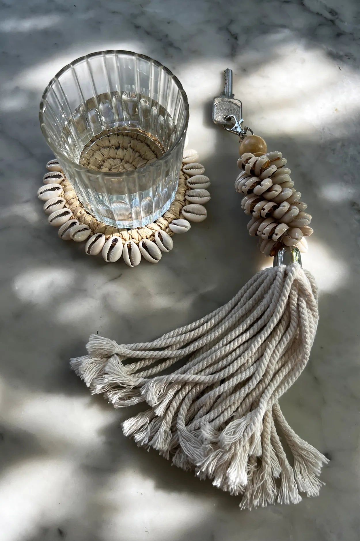 Bazarbizar-The Raffia Shell Coaster - Natural