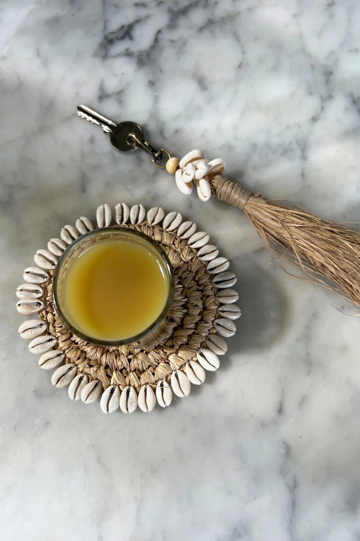 Bazarbizar-The Raffia Shell Coaster - Natural